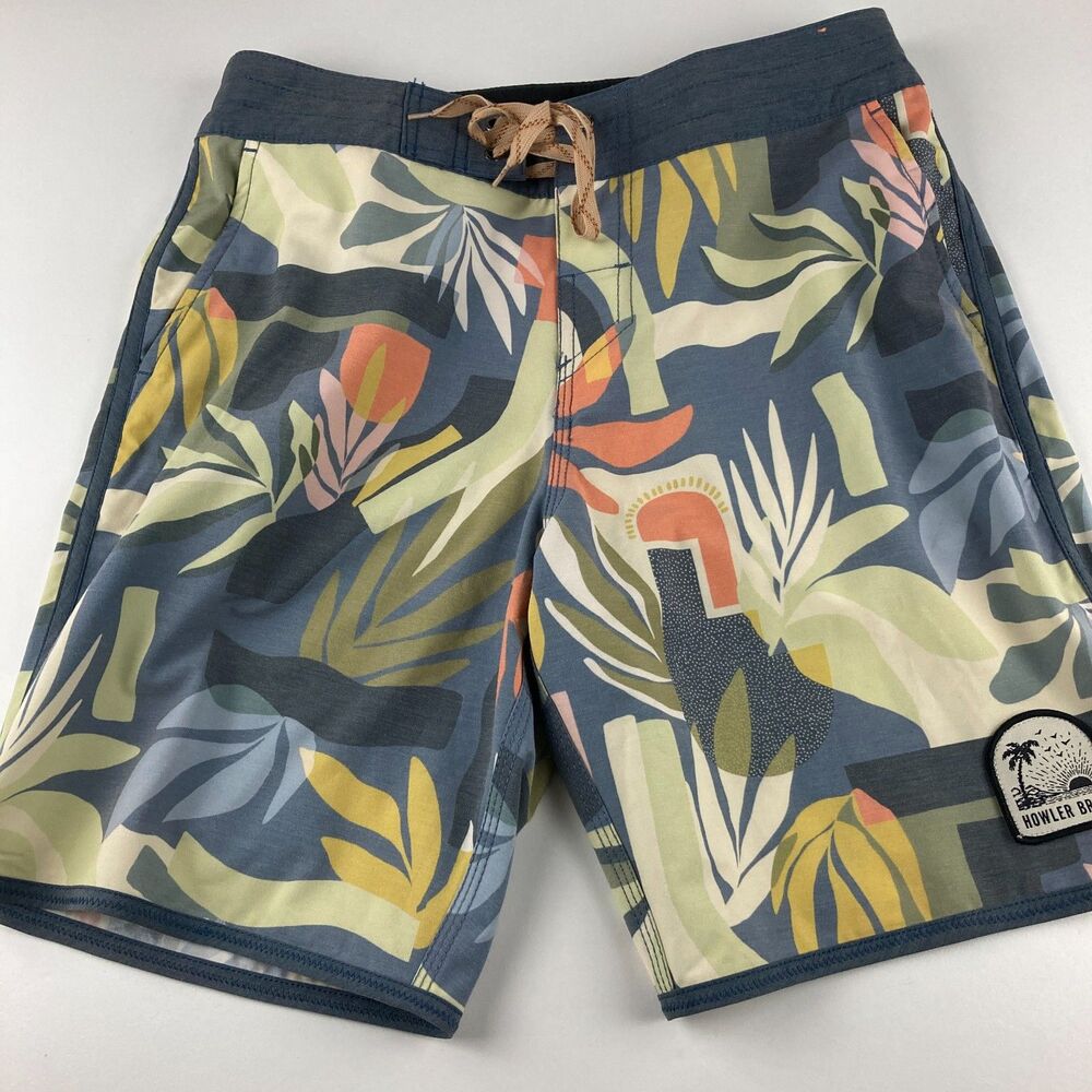 Howler Bros Boardshorts Mens 30 Tropical Floral Swim Trunks Surf Beach 8"